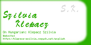 szilvia klepacz business card